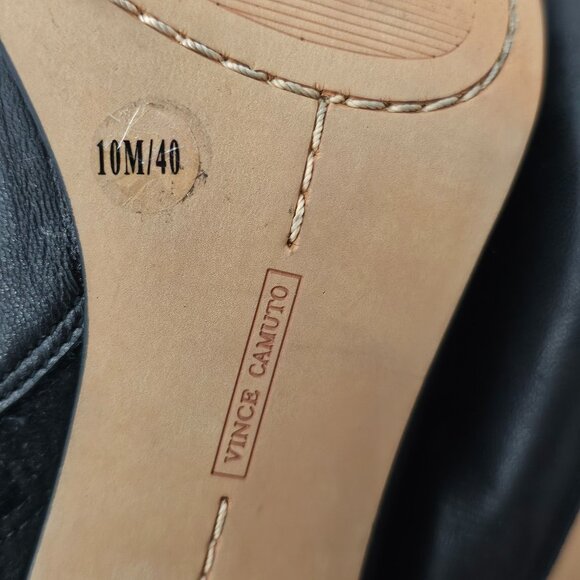 Vince Camuto Vayda Leather & Suede Buckle Black Bootie Heel Ankle Boot - Picture 13 of 13